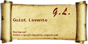 Guist Levente névjegykártya